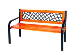 Mojawo Gartenbänke|Edle und Massive Parkbank aus Metall und Holz Gartenbank 120 x 52 x 74 cm Sitzbank Farbe Braun und Schwarz