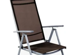 Gartenstuhl Hochlehner 7 Pos verstellbar klappbar Klappstuhl witterungsbeständig Aluminium SCHOKOBRAUN*Mojawo Best