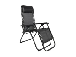 Mojawo Sonnenliegen|Luxus Comfort GartenstuhlRelaxsessel Relaxstuhl Liegestuhl Klappbar Verstellbar mit Kopfpolster Schwarz und Grau