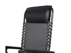 Mojawo Sonnenliegen|Luxus Comfort GartenstuhlRelaxsessel Relaxstuhl Liegestuhl Klappbar Verstellbar mit Kopfpolster Schwarz und Grau