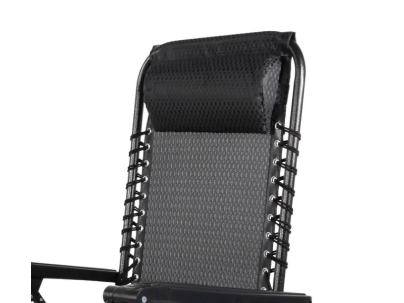 Mojawo Sonnenliegen|Luxus Comfort GartenstuhlRelaxsessel Relaxstuhl Liegestuhl Klappbar Verstellbar mit Kopfpolster Schwarz und Grau