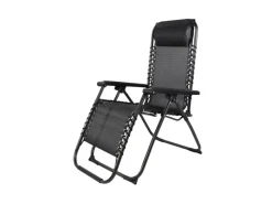 Mojawo Sonnenliegen|Luxus Comfort GartenstuhlRelaxsessel Relaxstuhl Liegestuhl Klappbar Verstellbar mit Kopfpolster Schwarz und Grau