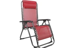 Luxus Comfort GartenstuhlRelaxsessel Relaxstuhl Liegestuhl Klappbar Verstellbar mit KopfpolsterSchwarz und Rot*Mojawo Clearance