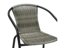 Polyrattan Bistrostuhl STAPELBAR Campingstuhl Gartenstuhl Küchenstuhl Balkonmöbel Gartensitzmöbel GRAU MELIERT und SCHWARZ*Mojawo Hot