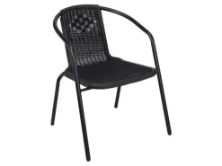 Polyrattanlook Bistrostuhl STAPELBAR Stapelstuhl Campingstuhl Gartenstuhl Küchenstuhl Balkonmöbel SCHWARZ*Mojawo Online