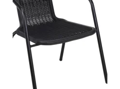 Polyrattanlook Bistrostuhl STAPELBAR Stapelstuhl Campingstuhl Gartenstuhl Küchenstuhl Balkonmöbel SCHWARZ*Mojawo Online