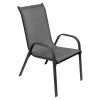 Mojawo Gartenstühle|Stapelsessel Gartenstuhl Gartensessel stapelbar  Textilenbespannung Gartenmöbel Anthrazit Metall