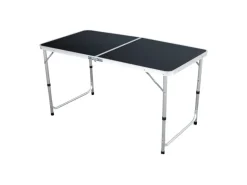 Mojawo Campingzubehör|XXL Aluminium Campingtisch Klapptisch Gartentisch Camping mit Tragetriff Reisetisch Höhenverstellbar L120xB60xH58/70cm Schwarz
