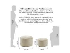 Pouf oder Sitzhocker aus Cord Der Faule Lenz Fußhocker in mit EPS-Perlen Füllung*mokebo Best