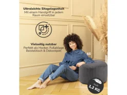 mokebo Sitzkissen|Pouf oder Sitzhocker aus Cord Der Faule Lenz Fußhocker in mit EPS-Perlen Füllung