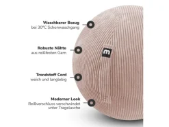 Stoff Sitzball Büro Ergonomisch Der Sportliche Sitzball mit Pumpe oder Pezziball mit Cordbezug in*mokebo Online