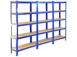 Monstershop Sportgeräte|6 x Monster Racking T-Rax 75cm Lagerregal Blau mit Gratis Gummihammer