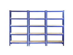 Monstershop Sportgeräte|6 x Monster Racking T-Rax 75cm Lagerregal Blau mit Gratis Gummihammer