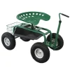 Monstershop Gartenhandgeräte|Fahrbarer Gartensitz mit Werkzeugfach und Korb