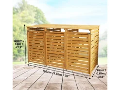 Mülltonnenverkleidung Mülltonnenbox für 3 Tonnen*Monstershop Sale