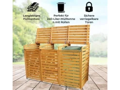 Mülltonnenverkleidung Mülltonnenbox für 3 Tonnen*Monstershop Sale