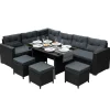 Monstershop Lounge-Gartenmöbel|Gartenmöbel-Sets|Polyrattan Gartenmöbel Set Schwarz