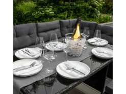 Monstershop Lounge-Gartenmöbel|Gartenmöbel-Sets|Polyrattan Gartenmöbel Set Schwarz