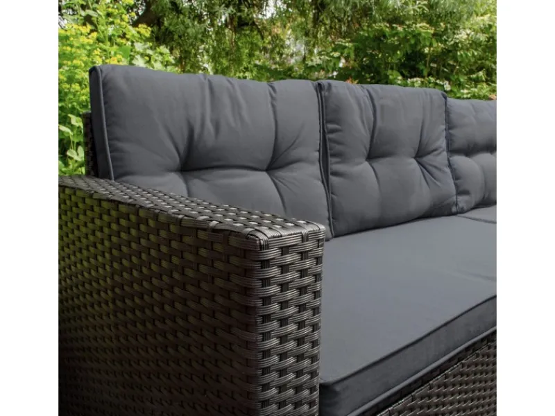 Monstershop Lounge-Gartenmöbel|Gartenmöbel-Sets|Polyrattan Gartenmöbel Set Schwarz