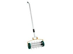 Monstershop Rasenlüfter|Gartenhandgeräte|T Mech Rasenrakel 50cm und Rollender Rasenlüfter Orange