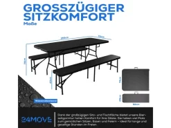 Bierzeltgarnitur Set Klappbarer Tisch Bänke Rattanoptik*24Move Discount