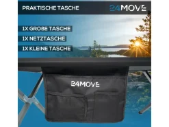 24Move Gartenstühle|Sonnenliegen|Campingbett Feldbett Gartenliege Campingbett bis 200 kg - klappbar inkl. Tragetasche für einfachen Transport