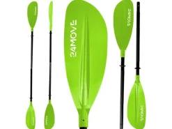 24Move Wassersport|Bootssport|Doppelpaddel Aluminium Paddel Stand-Up Paddling Kajak 220CM Verstellbar Grün