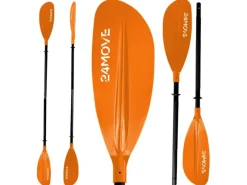 24Move Wassersport|Bootssport|Doppelpaddel Aluminium Paddel Stand-Up Paddling Kajak 220CM Verstellbar Koralle