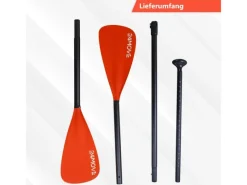 Paddel Doppelpaddel 2in1 - SUP Stand Up Board- Kajak - Aluminium 230cm - Rot*24Move New