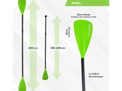 Paddel Doppelpaddel 2in1 - SUP Stand Up Board- Kajak - Aluminium 230cm - Grün*24Move