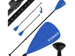 24Move Wassersport|Paddel Einzelpaddel - SUP Stand Up Board Stechpaddel - Aluminium 210cm - Blau