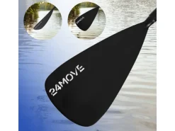24Move Wassersport|Paddel Einzelpaddel - SUP Stand Up Board Stechpaddel - Aluminium 210cm - Schwarz