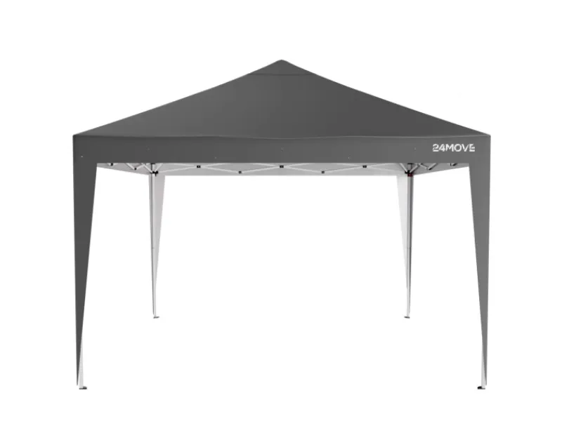 24Move Pavillons|Pavillon 3x3m UV-Schutz 50+ Wasserdicht & winterfest mit Tasche Grau