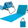 24Move Sonnenliegen|Strandmatte Klappbar Mit Rückenlehne&Tasche - Mit Gurt - Liegematte Blau