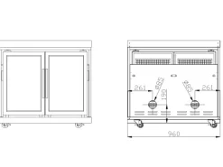 MyOutDoorKitchen Kühlboxen|Outdoorküchen|Zweitüriger Modul-Kühlschrank Stainless Collection