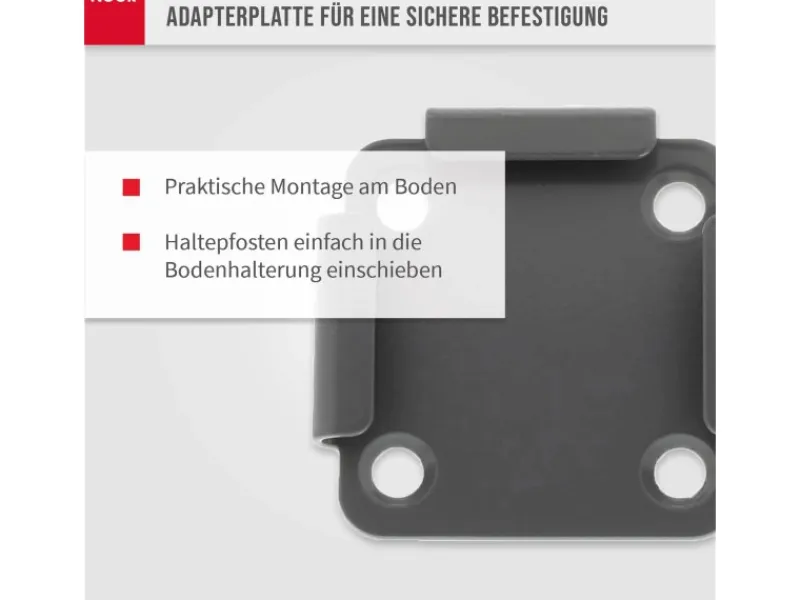 Noor Zubehör Für Sonnenschutz|Bodenhalterung Adapter für Seitenmarkise Exklusiv 85 mm x 90 mm Metall
