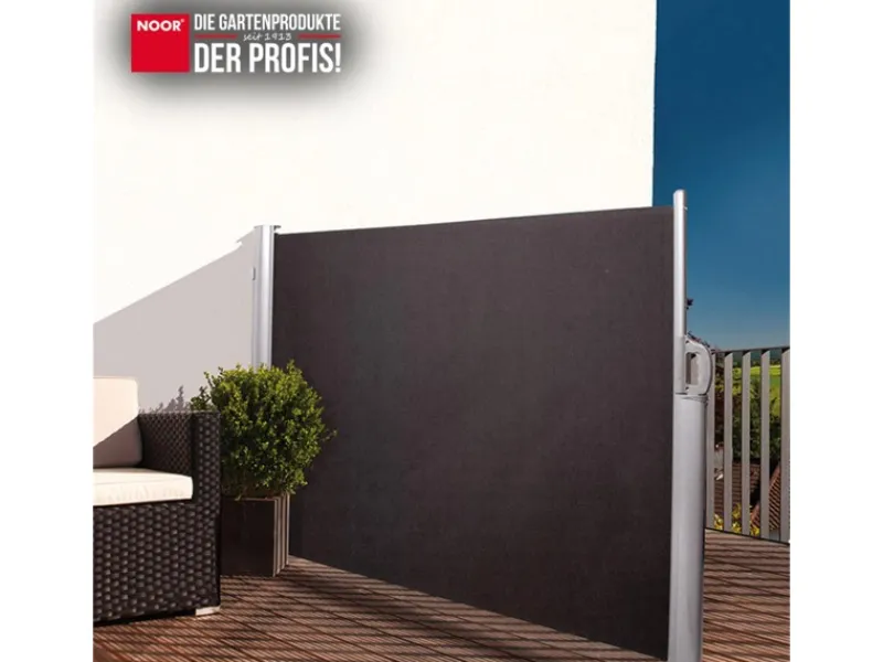Seitenmarkise Exklusiv 100 cm x 350 cm Anthrazit*Noor Discount
