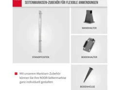 Standpfosten Seitenmarkise Exklusiv 140 cm Metall*Noor Hot