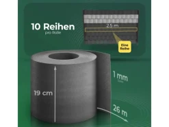 Novatool PP 26m Rolle Sichtschutzstreifen für Doppelstabmattenzaun Anthrazit für 10 Reihen 1,1 mm Glatt* Discount
