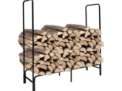 NYVI Kaminholzregale|Kaminholzregal aus Metall Schwarz inkl. Abdeckung