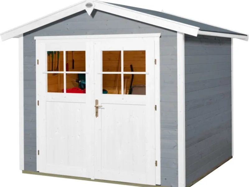 Kinder OBI Outdoor Living Kinder-Gartengeräte|Holz-Gartenhaus Monza Satteldach Lasiert 205 cm x 229 cm