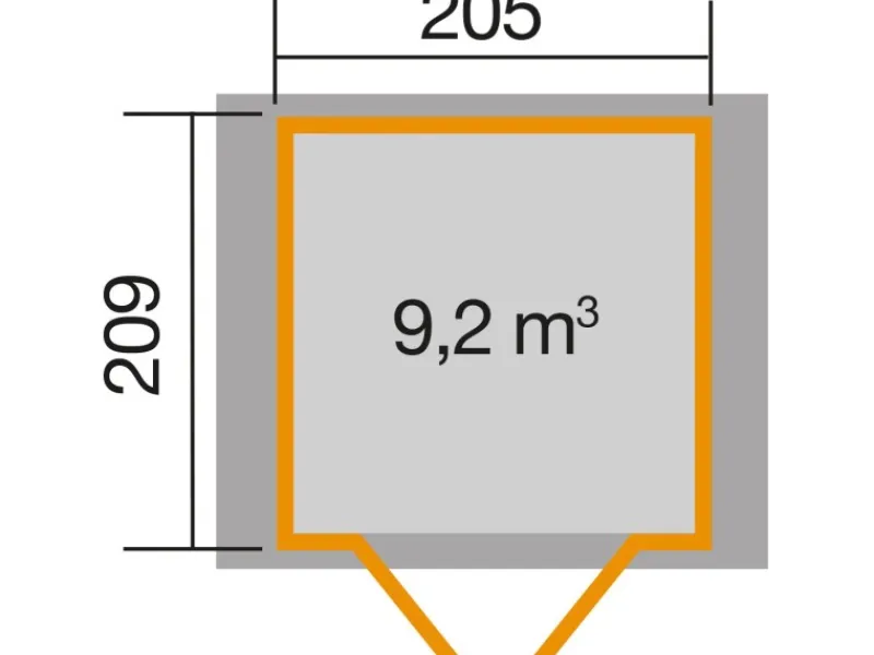 Kinder OBI Outdoor Living Kinder-Gartengeräte|Holz-Gartenhaus Monza Satteldach Lasiert 205 cm x 229 cm