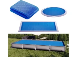 Pool Abdeckung|OK-Living Solarfolie Blau 800 cm Robuste 400 My Solarplane