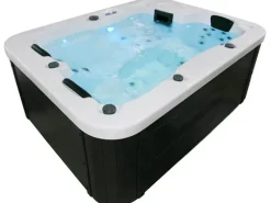 Home Deluxe Outdoor Whirlpools|Outdoor Whirlpool White Marble Pure ohne Treppe und Thermoabdeckung