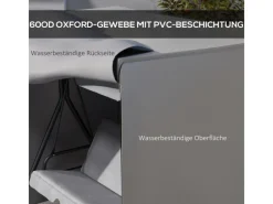 Outsunny Schutzhüllen|Abdeckung für Hollywoodschaukel Wasserfest Grau 177 x 114 x 152cm