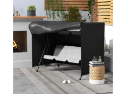 Outsunny Schutzhüllen|Abdeckung für Schaukel Polyester Schwarz 205L x 124B x 164H cm