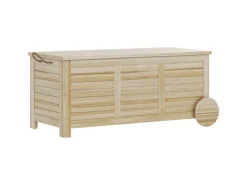 Outsunny Auflagenboxen|Auflagenbox Tannenholz Naturholz 110L x 50B x 50H cm