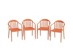 Balkonstühle 4er-Set Kunststoff Rot 57L x 54B x 78H cm*Outsunny New