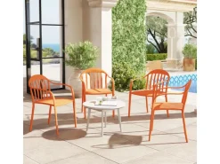 Balkonstühle 4er-Set Kunststoff Rot 57L x 54B x 78H cm*Outsunny New