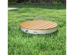 Outsunny Outdoor Duschen|Bodendusche Acryl Aluminium Naturholz 70,5 x 7,5H cm